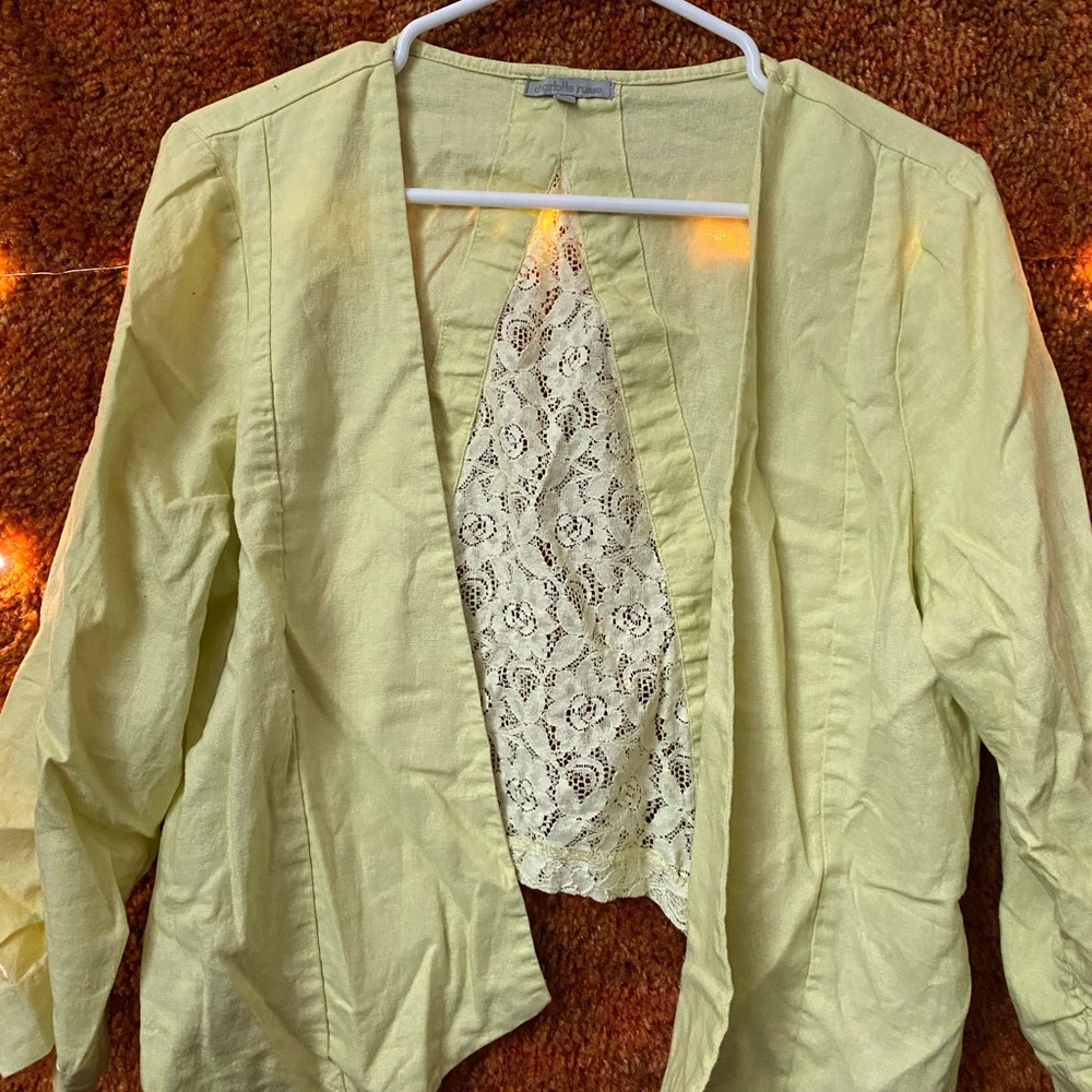 Yellow cardigan